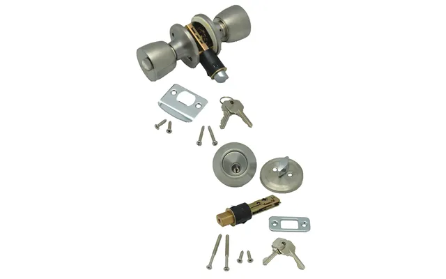 Ap Products 013-234 Combo Lock Set - Pb Knob Style Handle And Dead Bolt Combo Lock For Rv Interior Door Used As 2-3 8 In