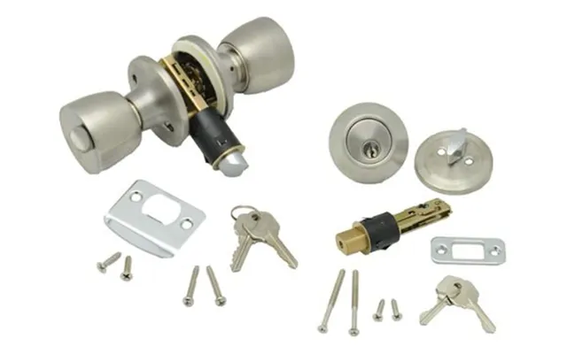 Ap Products 013-234-ss Combo Lock Set With Know Lock And Dead Bolt - Stainless Steel