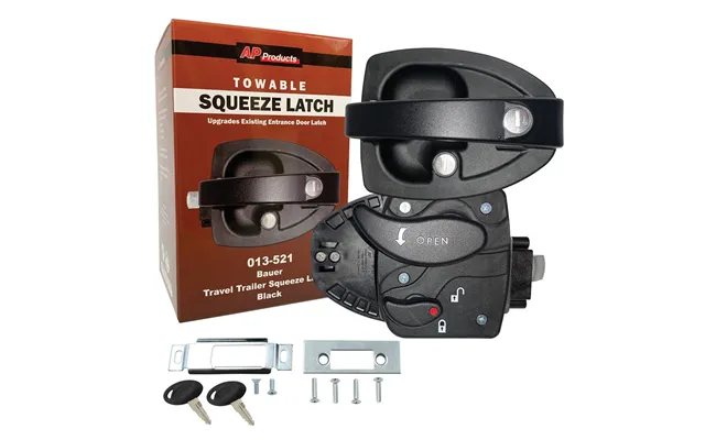 Ap Products 013521 Travel Trailer Squeeze Latch-black Paddle Style Squeeze Handle For Travel Trailer Lock With Cut Out D