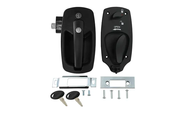 Ap Products 013536 Bauer Euro Lock-black Lever Style Handle For Bauer Rv Keyed-a-like Euro Door Lock With Cut Out Dimens