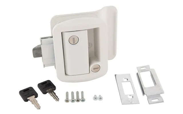 Ap Products 013571 Metal Tt Lock W Keys Wht Paddle Style Handle For Travel Trailer Lock With Cut Out Dimensions Of 2-3 4