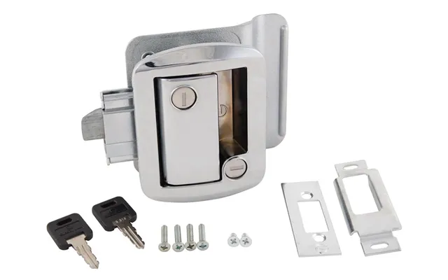 Ap Products 013572 Metal Tt Lock W Keys Chr Paddle Style Handle For Travel Trailer Lock With Cut Out Dimensions Of 2-3 4