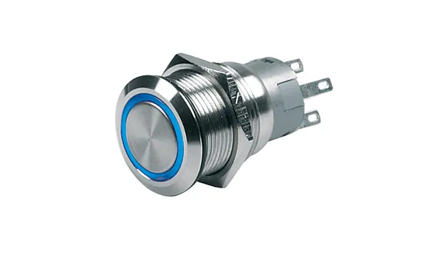 Bep 80-511-0004-00 Push-button Switch 12v Momentary On Off - Blue Led