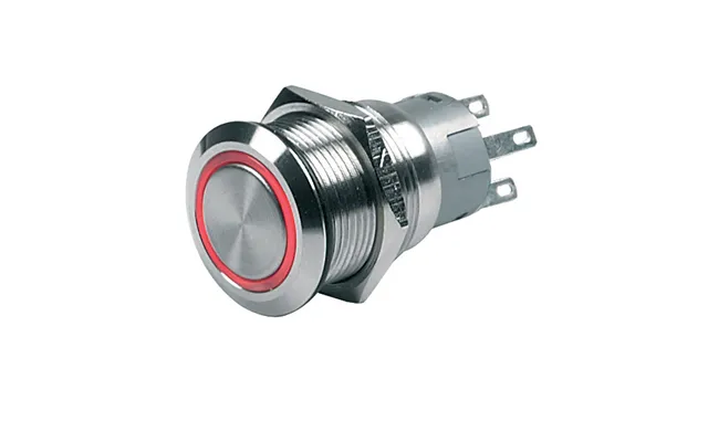 Bep 80-511-0006-00 Push-button Switch 12v 24v Momentary On Off - Red Led
