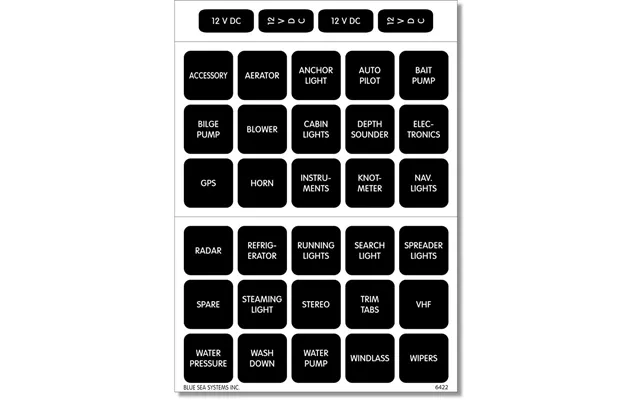 Blue Sea 4215 Square Format Label Set - 30