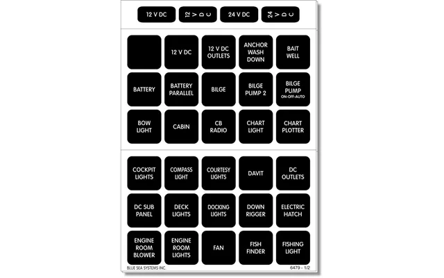 Blue Sea 4216 Square Format Label Set - 60