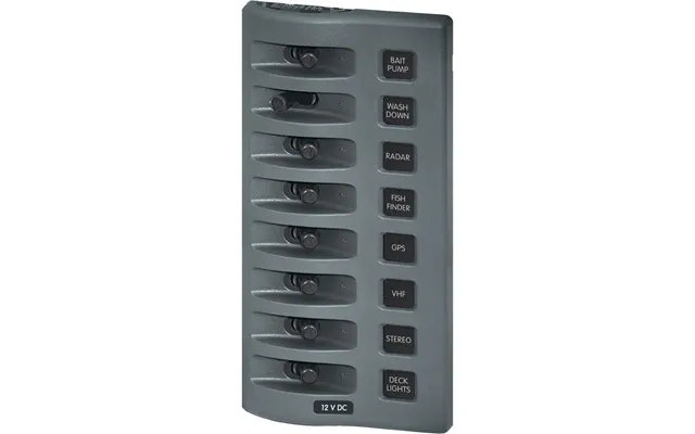 Blue Sea 4309 Weatherdeck 12v Dc Waterproof Switch Panel - 8 Position