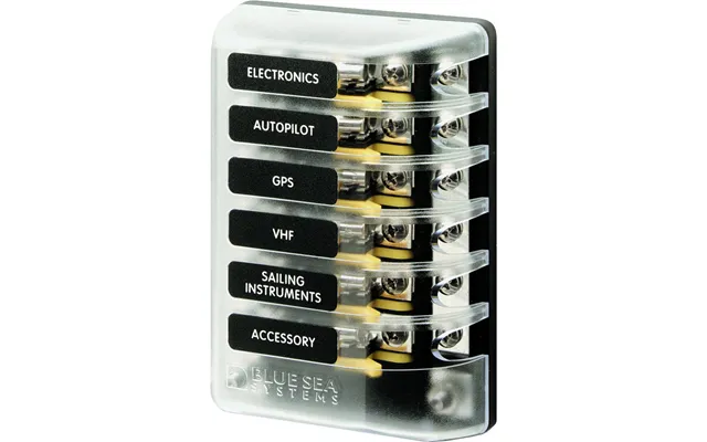 Blue Sea 5015 St Glass Fuse Block With Negative Bus