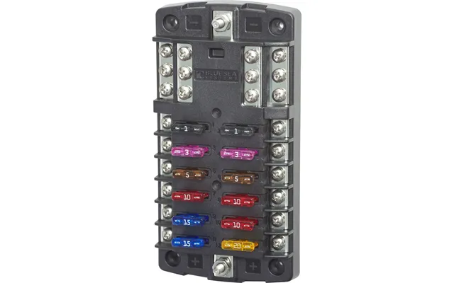 Blue Sea 5031 St Blade Fuse Block Without Cover - 12 Circuit With Negative Bus