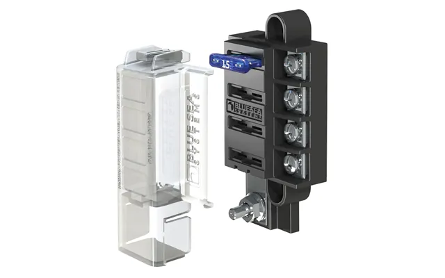 Blue Sea 5045 St Blade Compact Fuse Blocks - 4 Circuits With Cover