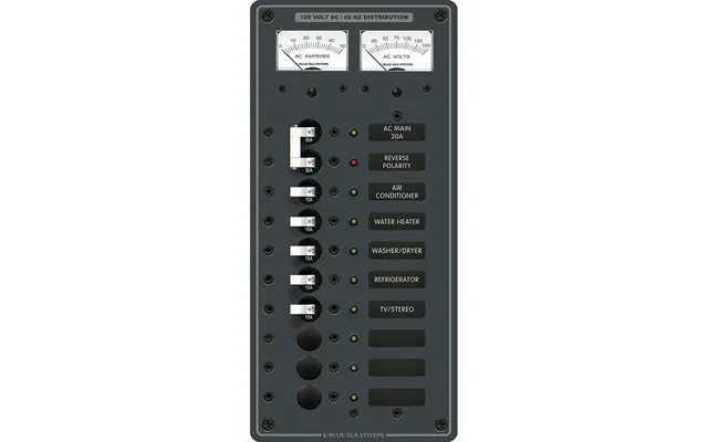 Blue Sea 8074 Ac Main 8 Positions Toggle Circuit Breaker Panel White Switches