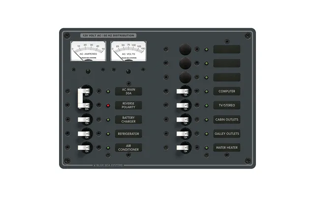 Blue Sea 8076 Ac Main 11 Positions Toggle Circuit Breaker Panel White Switches