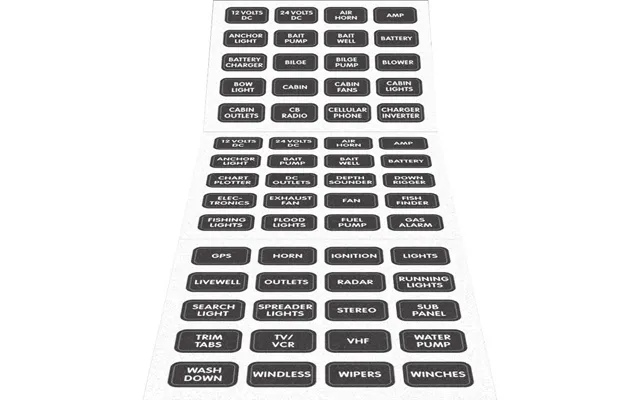 Blue Sea 8214 Black Small Format Label Kit - 60 Labels