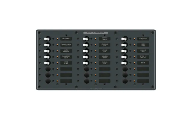 Blue Sea 8264 Traditional Metal Dc Panel - 24 Positions