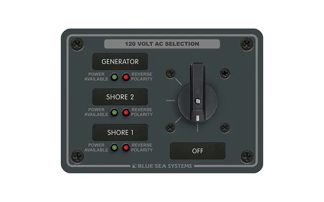 Blue Sea 8366 Ac Rotary Switch Panel 30 Ampere 3 Positions Off - 2 Pole