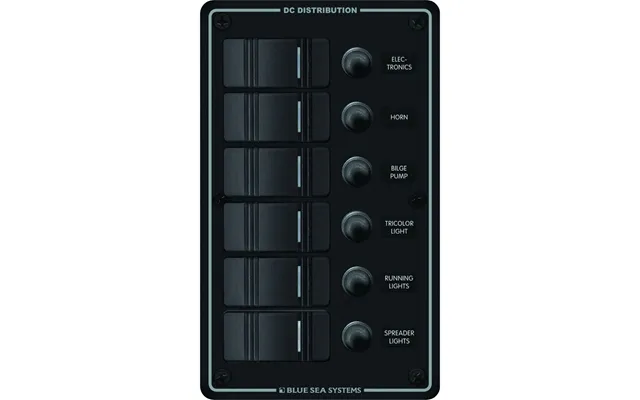 Blue Sea 8373 Water Resistant 6 Position - Black