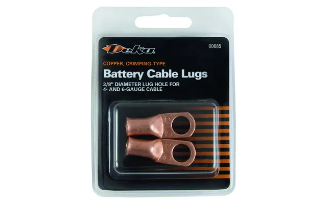 East Penn 00685 Lug Copr 4 & 6 Ga 3 8 St 3 8 In Eyelet 4 Gauge Copper Set Of 2