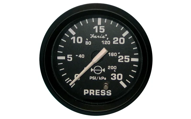 Faria 12810 Euro Black 2 Inch Water Pressure Gauge Kit 30psi