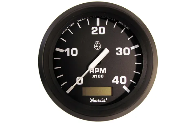 Faria 32834 Euro 4 Inch Tachometer With Hourmeter 4000 Rpm Diesel Mech Takeoff & Var Ratio Alt