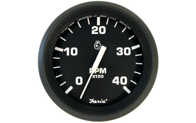 Faria 32842 Euro Black 4 Inch Tachometer - 4,000 Rpm Diesel