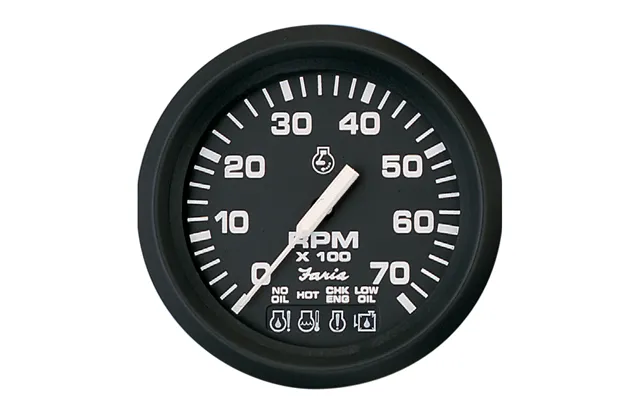 Faria 32850 Euro Black 4 Inch Tachometer With Systemcheck Indicator - 7,000 Rpm Gas