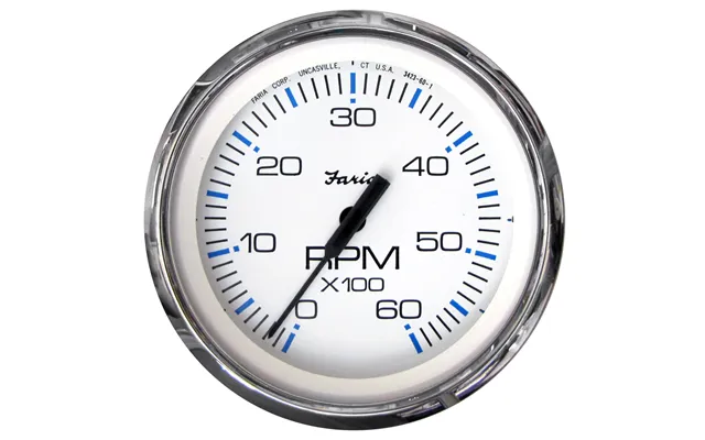 Faria 33807 Chesapeake White Ss 4 Inch Tachometer - 6,000 Rpm Gas