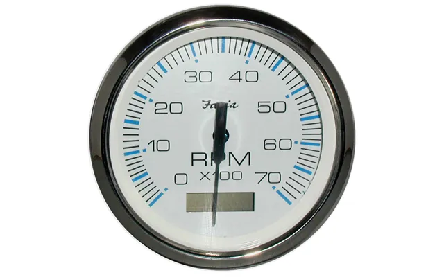 Faria 33840 Chesapeake White Ss 4 Inch Tachometer With Hourmeter - 7,000 Rpm Gas