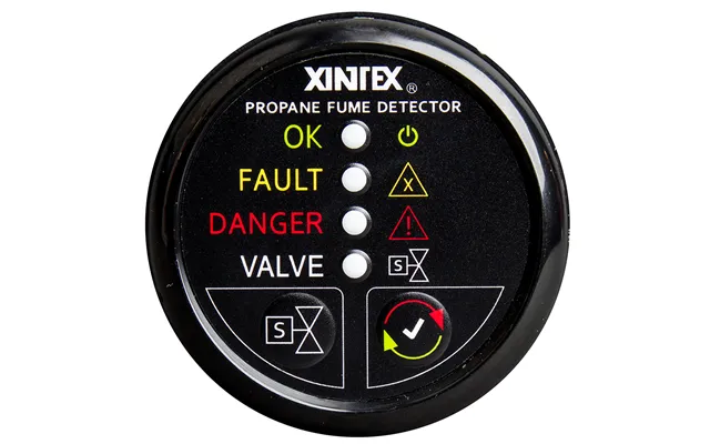 Fireboy-xintex P-1bs-r Propane Fume Detector W Plastic Sensor & Solenoid Valve - Black Bezel Display
