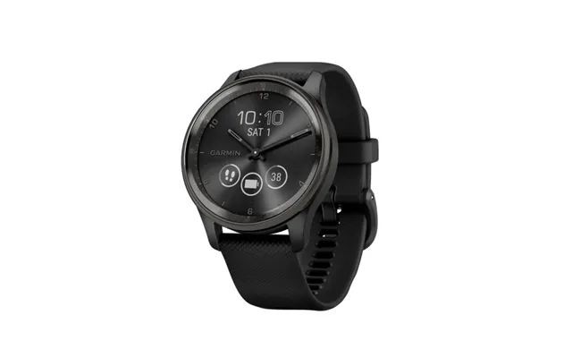 Garmin 010-02665-00 Vivomove Trend Hybrid Smartwatch With Stainless Steel Bezel And Silicone Band Black
