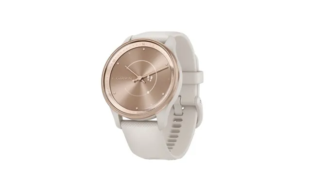 Garmin 010-02665-01 Vivomove Trend Hybrid Smartwatch With Stainless Steel Bezel And Silicone Band Peach Gold