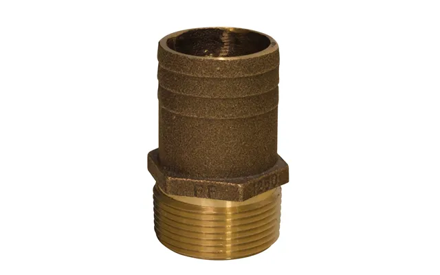 Groco Ff-1250 1-1 4 Inch Npt X 1-1 2 Inch Bronze Full Flow Pipe To Hose Straight Fitting