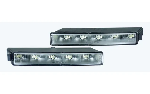 Hella 010043801 Lamp Kit Led Drl Universa - Black Rectangular Housing Clear Lens Led Bulb Clear Bulb Set Of 2