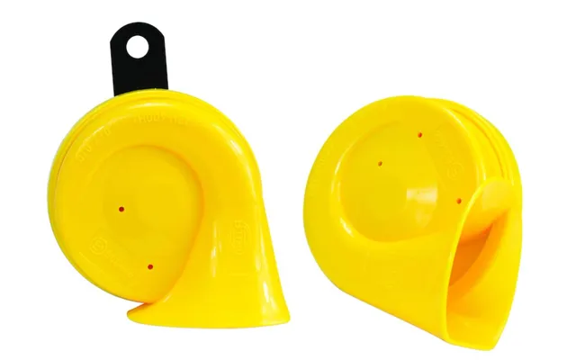 Hella 012010821 Horn Kit Bx Yellow Trumpe - One 500 Hertz High-tone Horn One 400 Hertz Low-tone Horn 110 Decibels 12 Vol