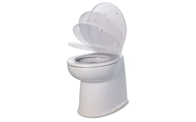 Jabsco 58040-3012 17 Inch Deluxe Flush Fresh Water Electric Toilet With Soft Close Lid - 12v