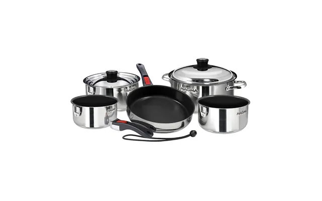 Magma A10-366-2-ind Nesting 10-piece Induction Compatible Cookware - Ss Exterior & Slate Black Ceramica Non-stick Interi