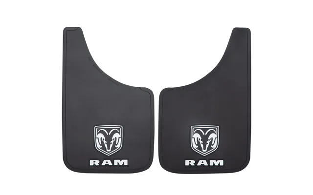 Plasticolor 000490r01 Ram White Logo Easy Fit 9 Inchx15 Inch Mud Guard - Left And Right Set