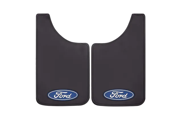 Plasticolor 000539r01 Ford Oval Logo Easy Fit Mud Guard 11 Inchx19 Inch - Set Of 2, Black