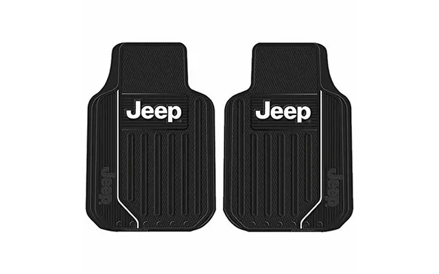 Plasticolor 001616r01 Floor Mat Black Universal 31 Inch Length X 18 Inch Width X 1 Inch Height Jeep Logo Rubber 2 Piece