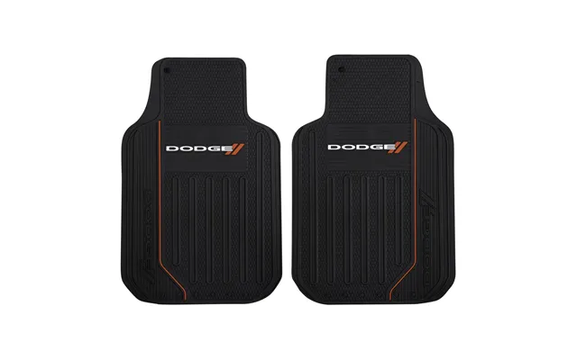 Plasticolor 001619r01 Floor Mat Black Universal 31 Inch Length X 18 Inch Width X 1 Inch Height Dodge Logo Rubber 2 Piece