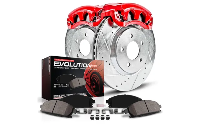 Powerstop Kc8029 Brake Kit Z23 Evolution Sport Carbon Fiber Ceramic Brake Pads 14-1 2 In Front Silver Zinc Plated Drille