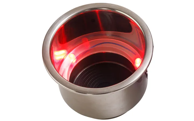 Sea-dog 588071-1 Led Flush Mount Combo Drink Holder W Drain Fitting - Red Led