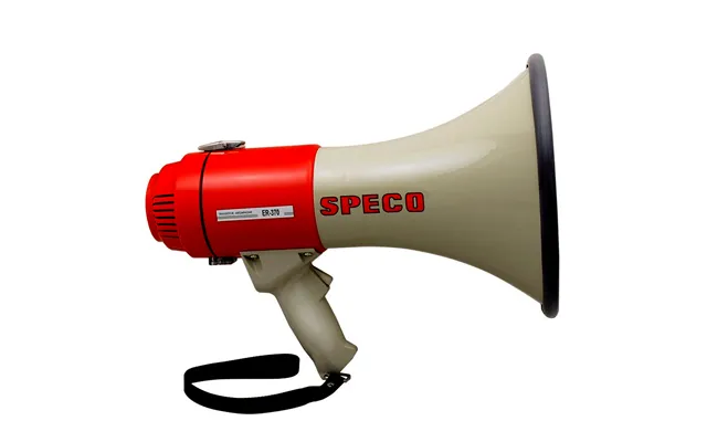 Speco Er370 Deluxe Megaphone With Siren - Red Grey