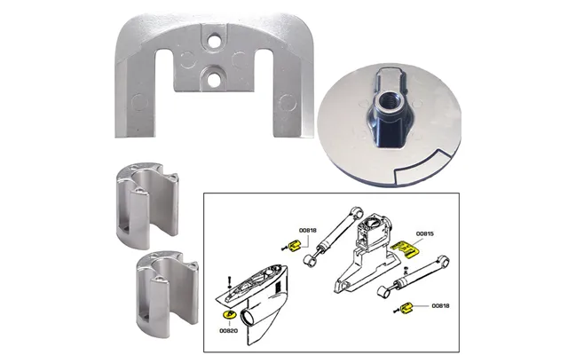 Tecnoseal 20804mg Anode Kit With Hardware - Mercury Bravo 2-3