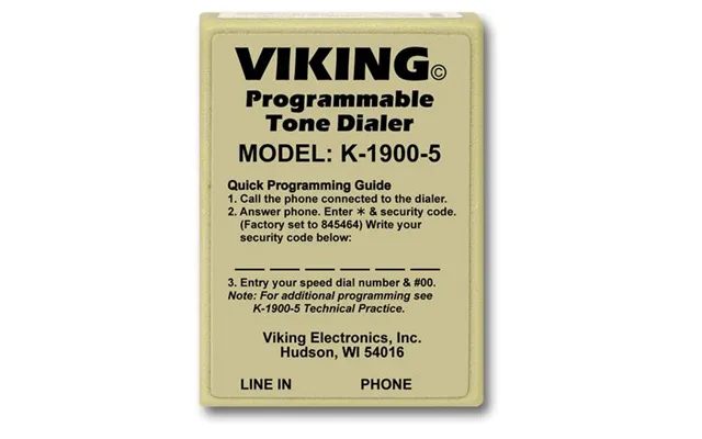 Viking K-1900-5 Hot Dialer With Touch Tone