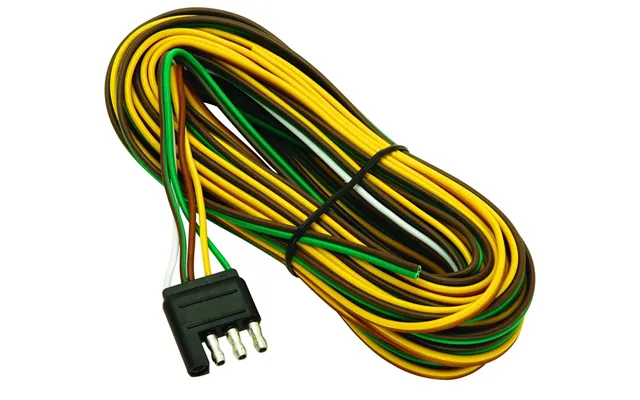 Wesbar 002220 4-flat Trailer End Connector 20ft W Trailer Side 4-way Flat Wunside Harness 20 Foot Lead Length With 3 Foo