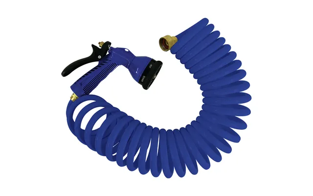 Whitecap P-0442b 50ft Blue Coiled Hose W Adjustable Nozzle