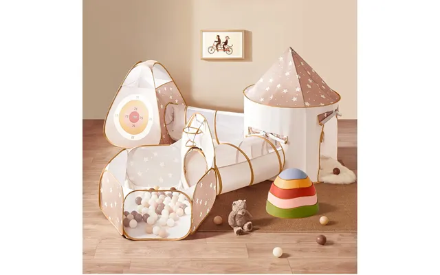 Discovery & Balance Playset 5-in-1 Play Tunnel With Balls Vintage Color Stepping Stones