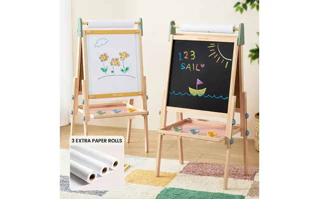 Tiny Land 3-in-1 Art Easel For Kids & Paper Roll Set