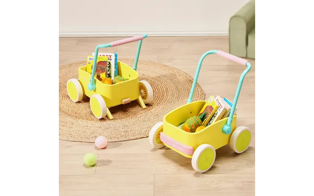 Tiny Land 3-in-1 Wooden Baby Walker Wagon - Spring Color