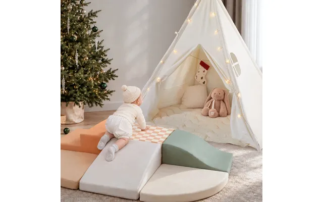 Tiny Land Adventure Nook Kids Teepee & Playnest Climbing Blocks